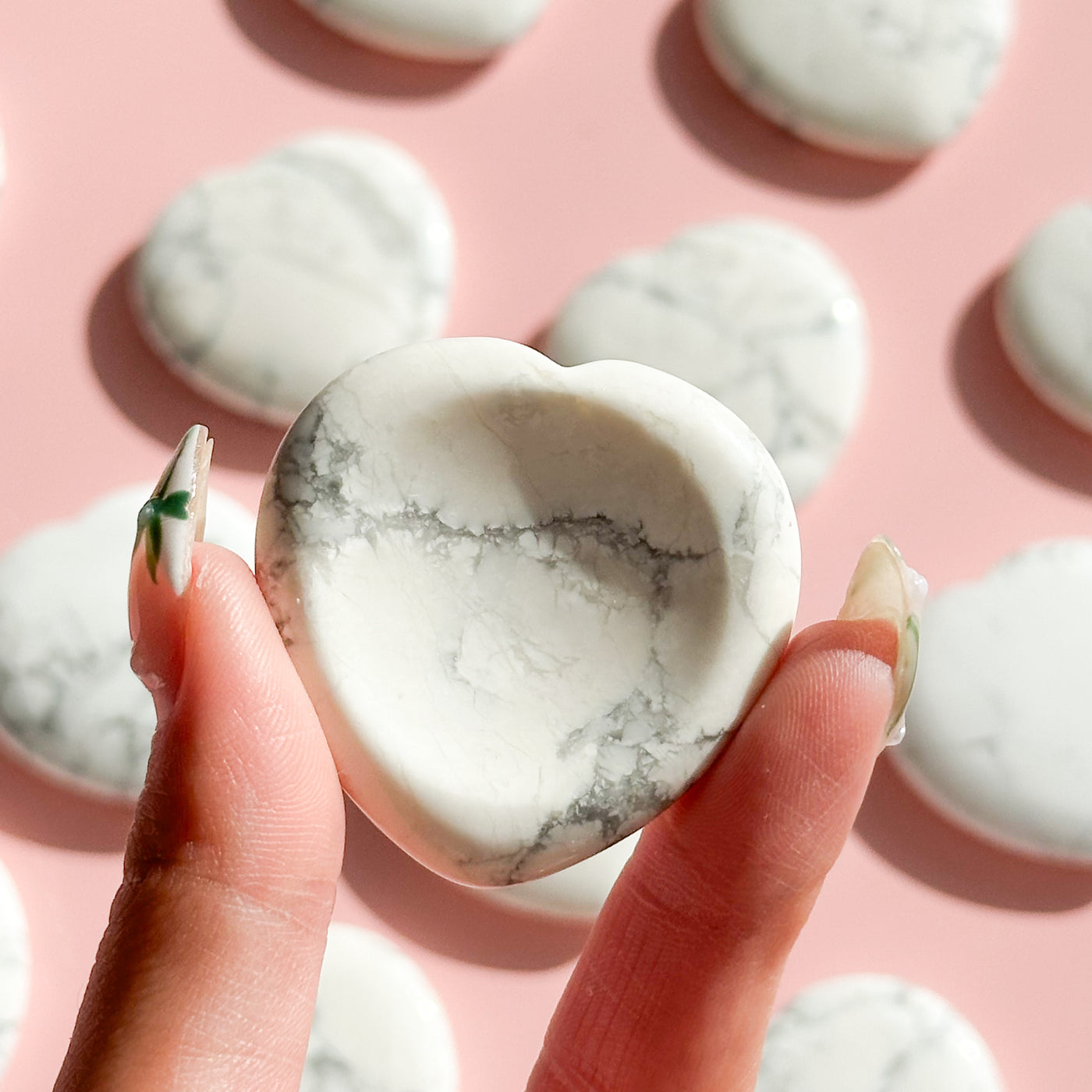 Howlite Heart Worry Stone