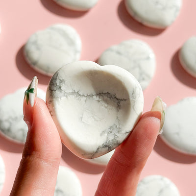 Howlite Heart Worry Stone