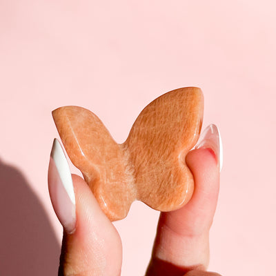 Peach Moonstone Mini Butterfly (low/no flash)