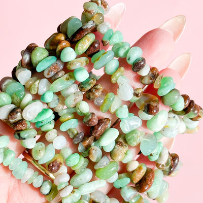 Chrysoprase Chipped Beaded Bracelet