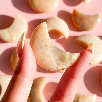 Peach Moonstone Mini Moon