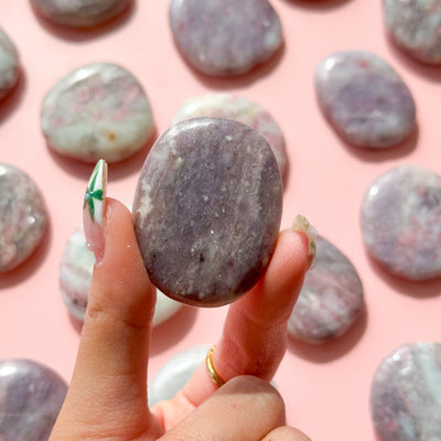 Pink Tourmaline in Quartz Flat Stone