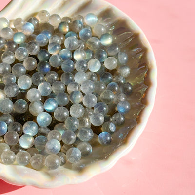 THREE Labradorite Mini Spheres