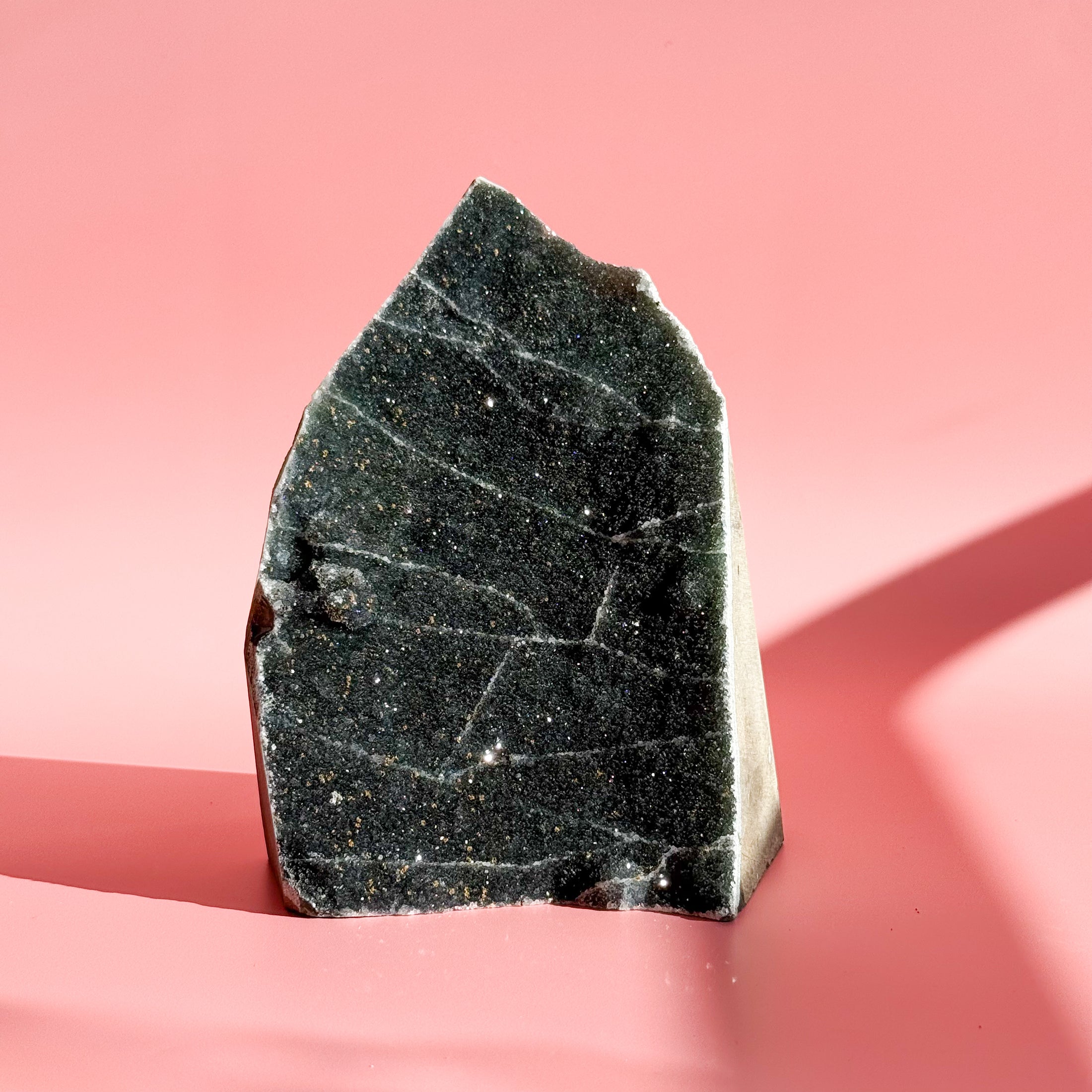 XL Druzy Black Amethyst Cut Base
