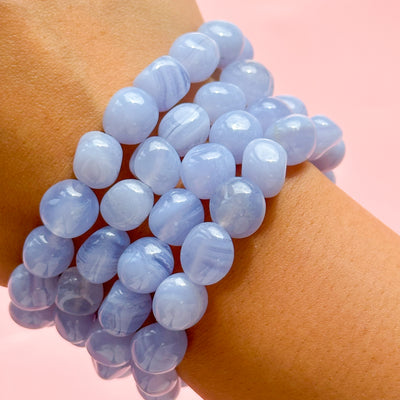 Tumbled Blue Lace Agate Bracelet