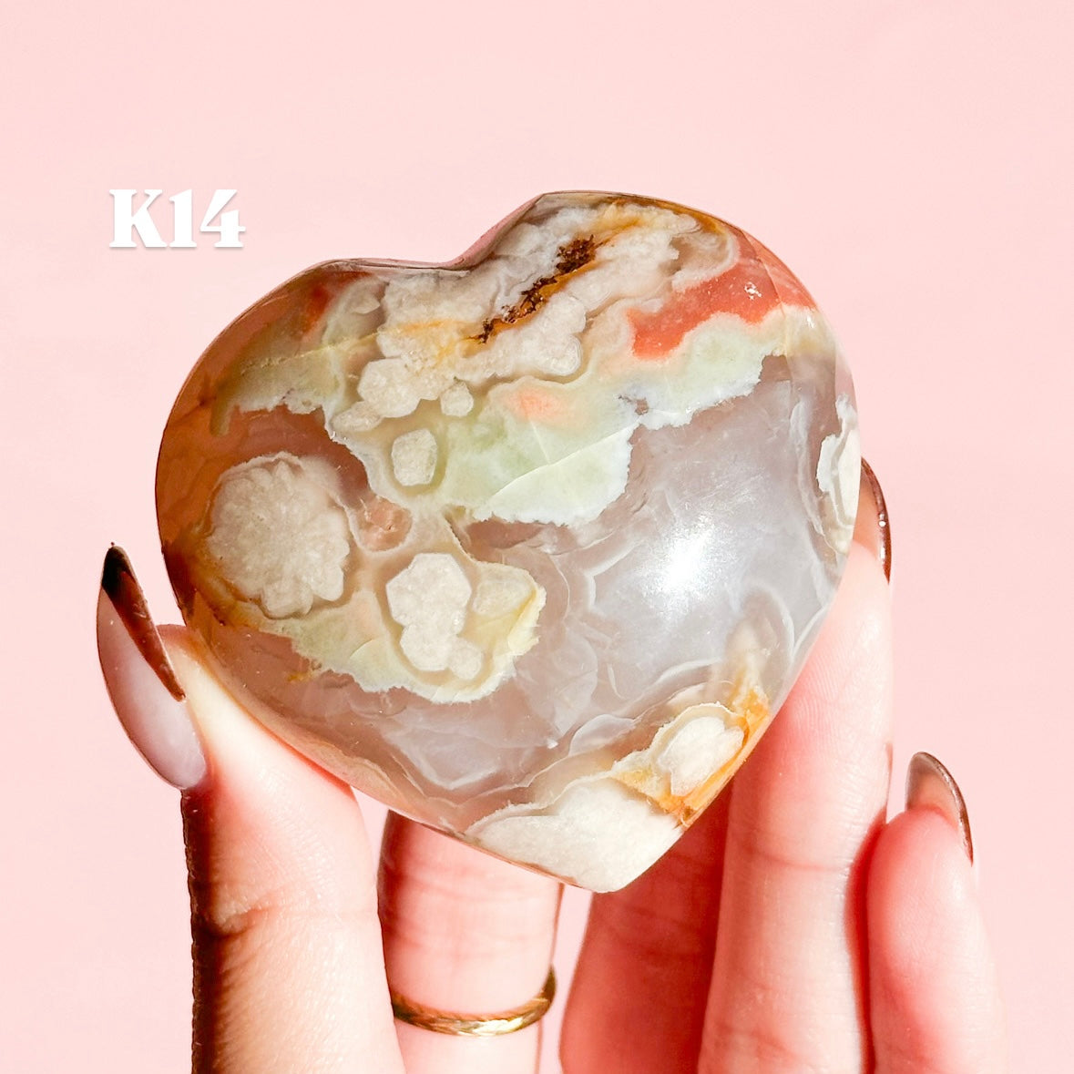 Flower Agate Heart