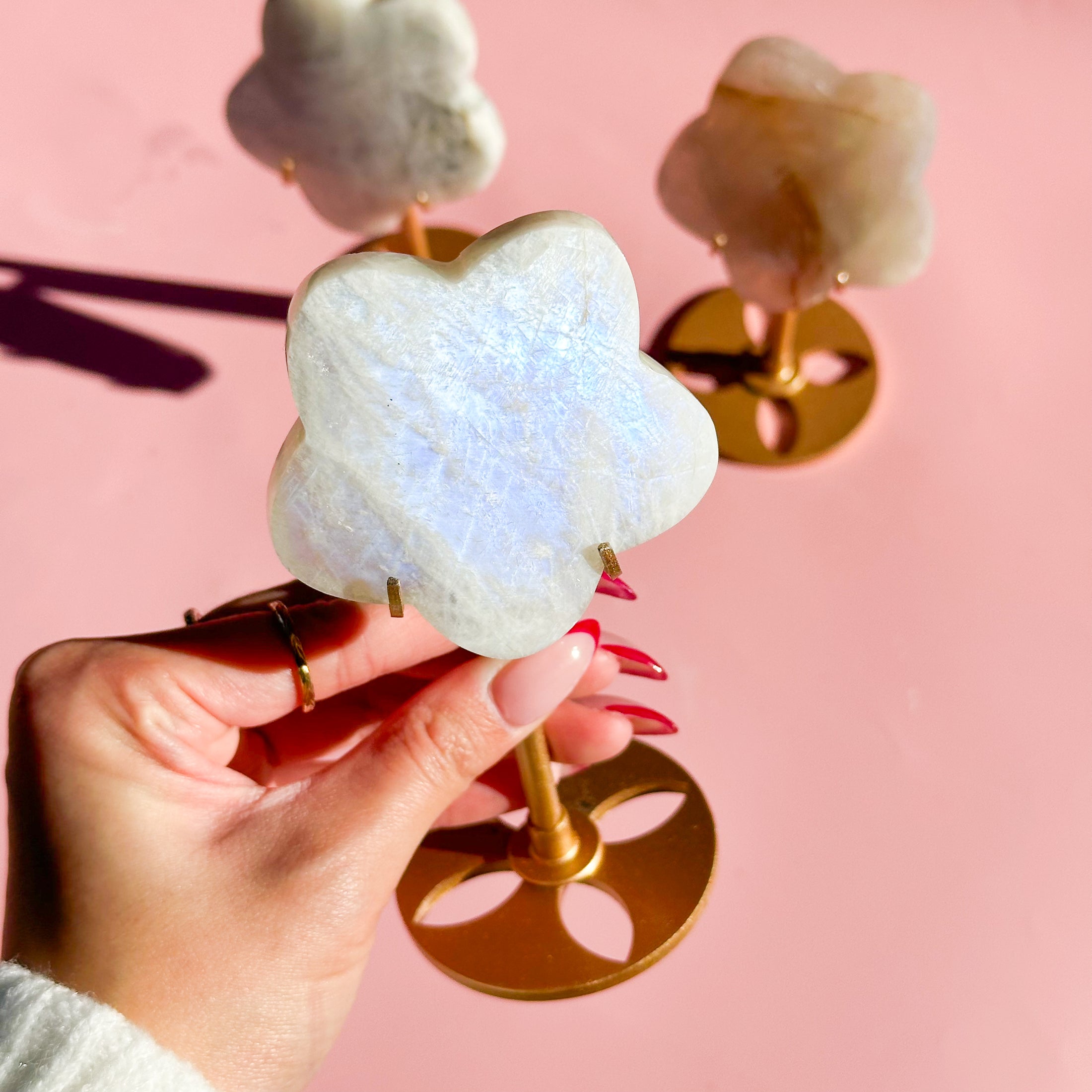 Moonstone Flower on Stand