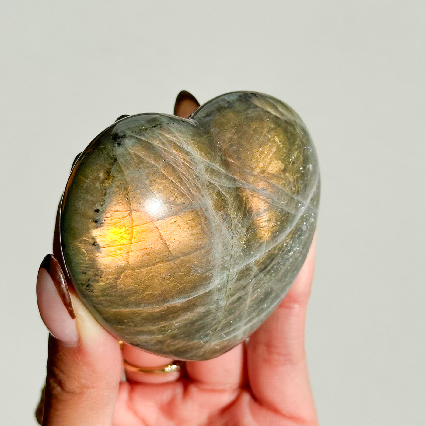 Labradorite Heart