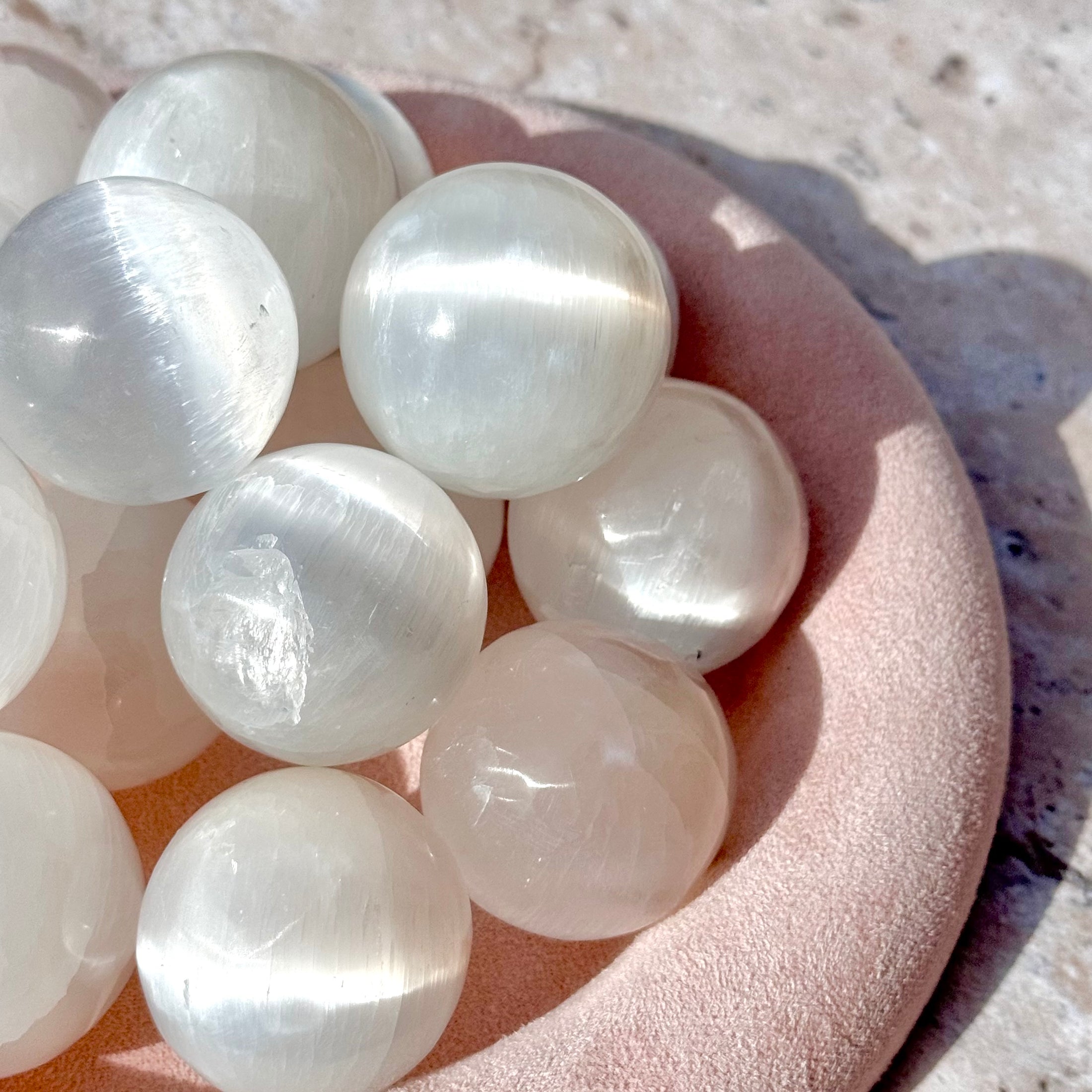 Satin Spar Selenite Small Sphere