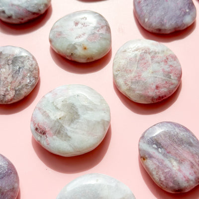 Pink Tourmaline in Quartz Flat Stone