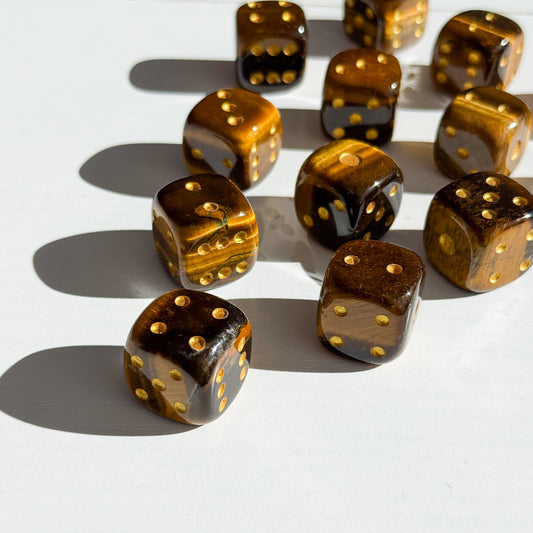 Tiger Eye Dice Pair