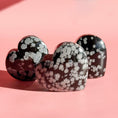 Load image into Gallery viewer, Snowflake Obsidian Standing Heart
