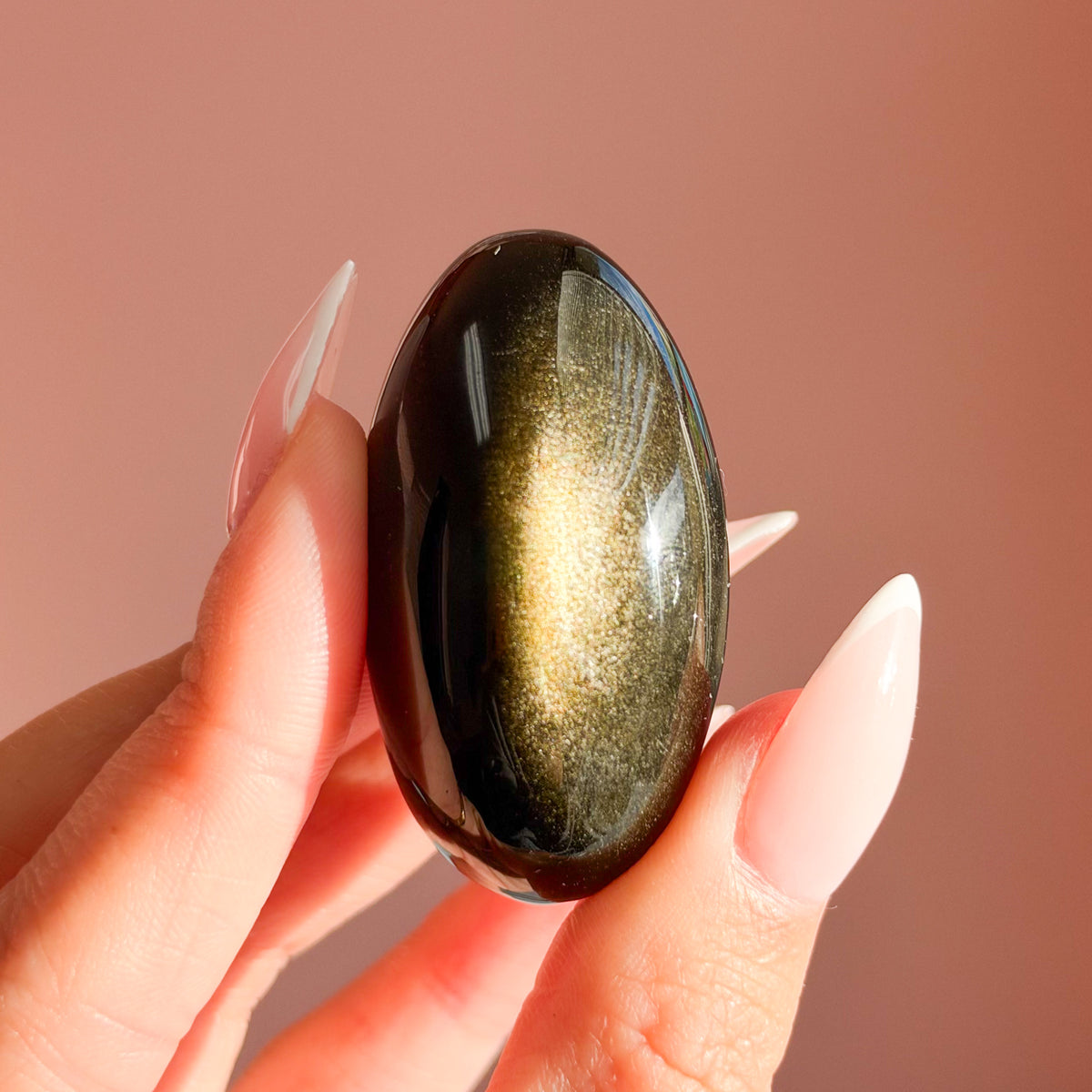 Golden Sheen Obsidian Lingam