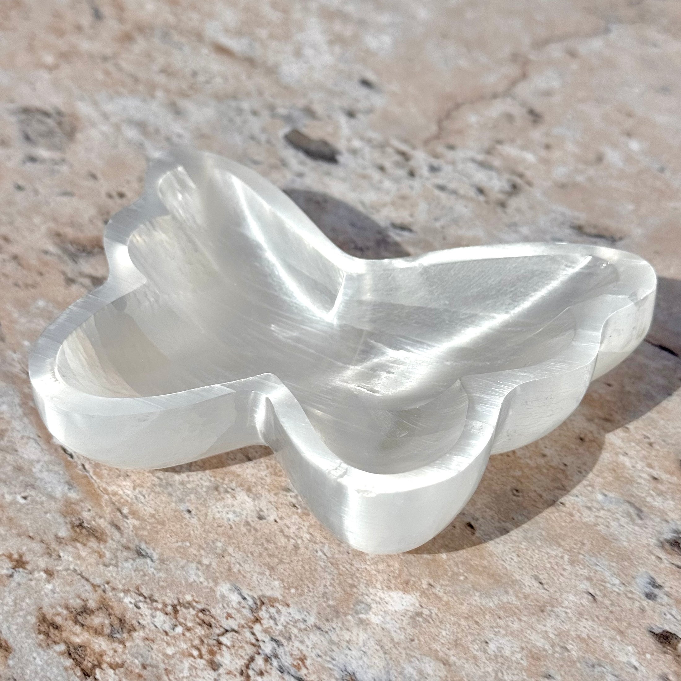Satin Spar Selenite Butterfly Bowl