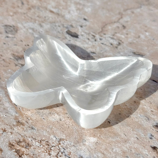 Satin Spar Selenite Butterfly Bowl
