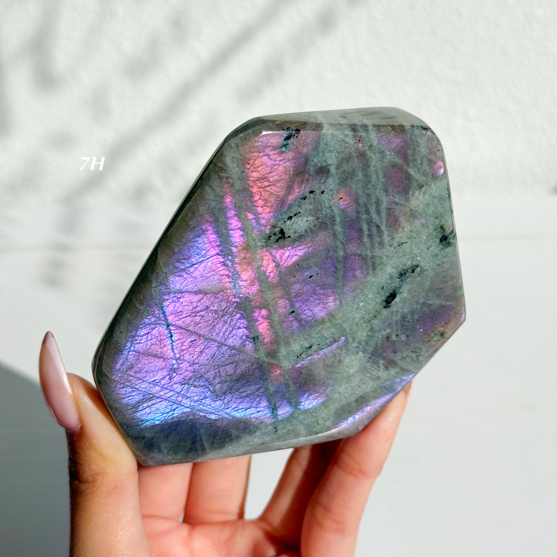Labradorite Freeform - Orange / Pink Flash
