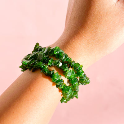 Chrome Diopside Chipped Bracelet