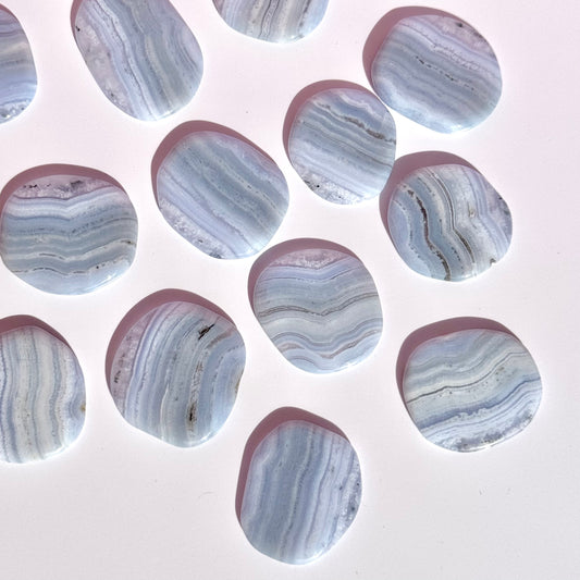 Blue Lace Agate Flat Stone