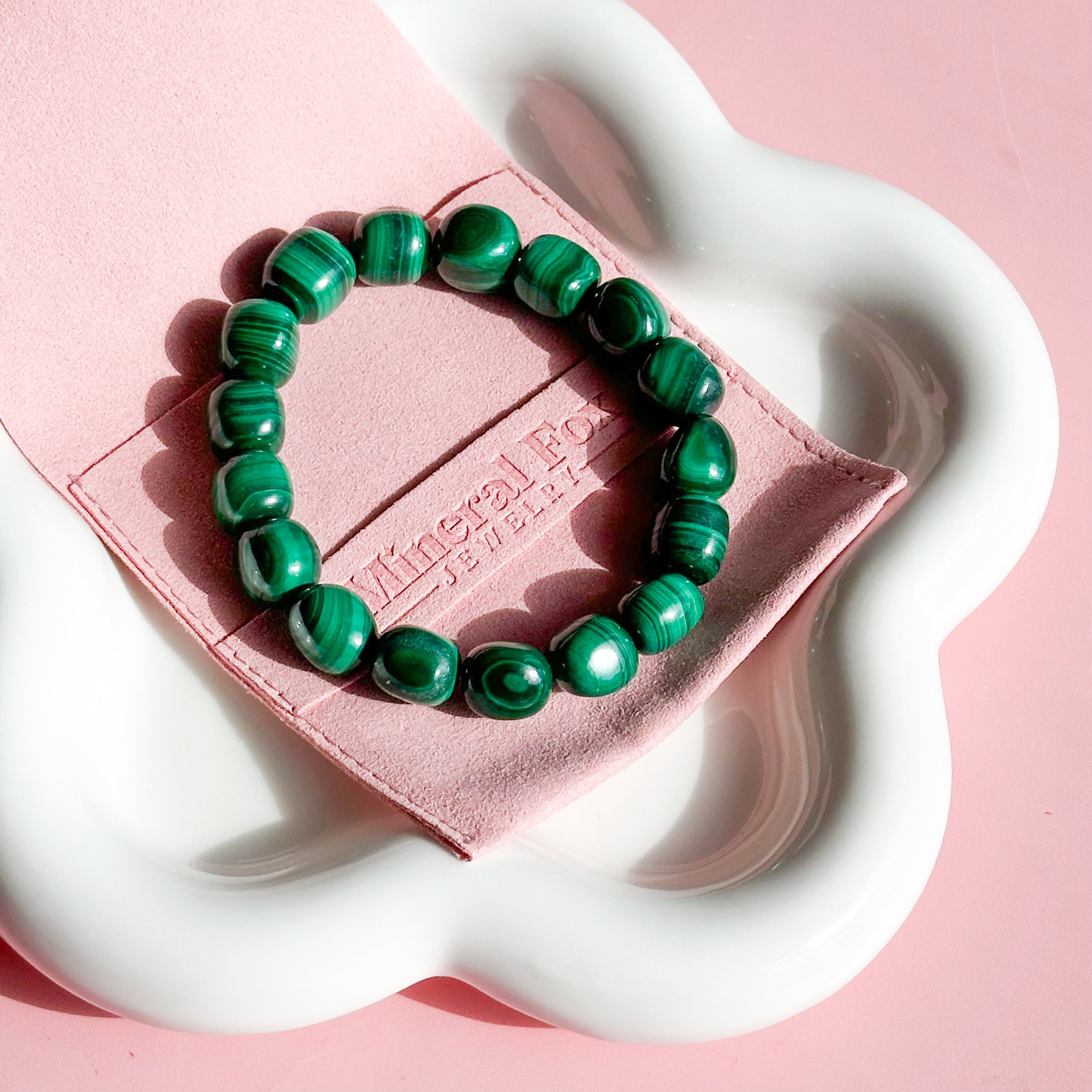 Malachite Tumbled Bead Bracelet