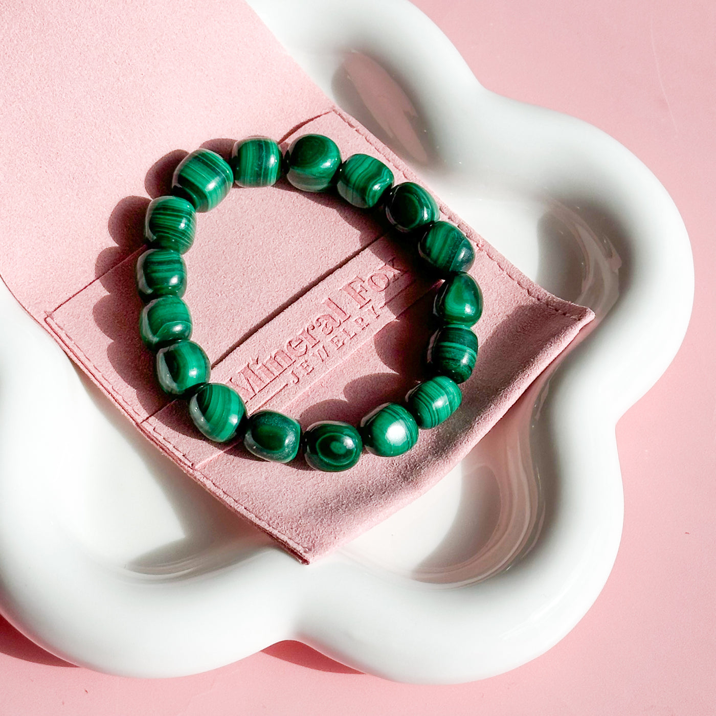 Malachite Tumbled Bead Bracelet