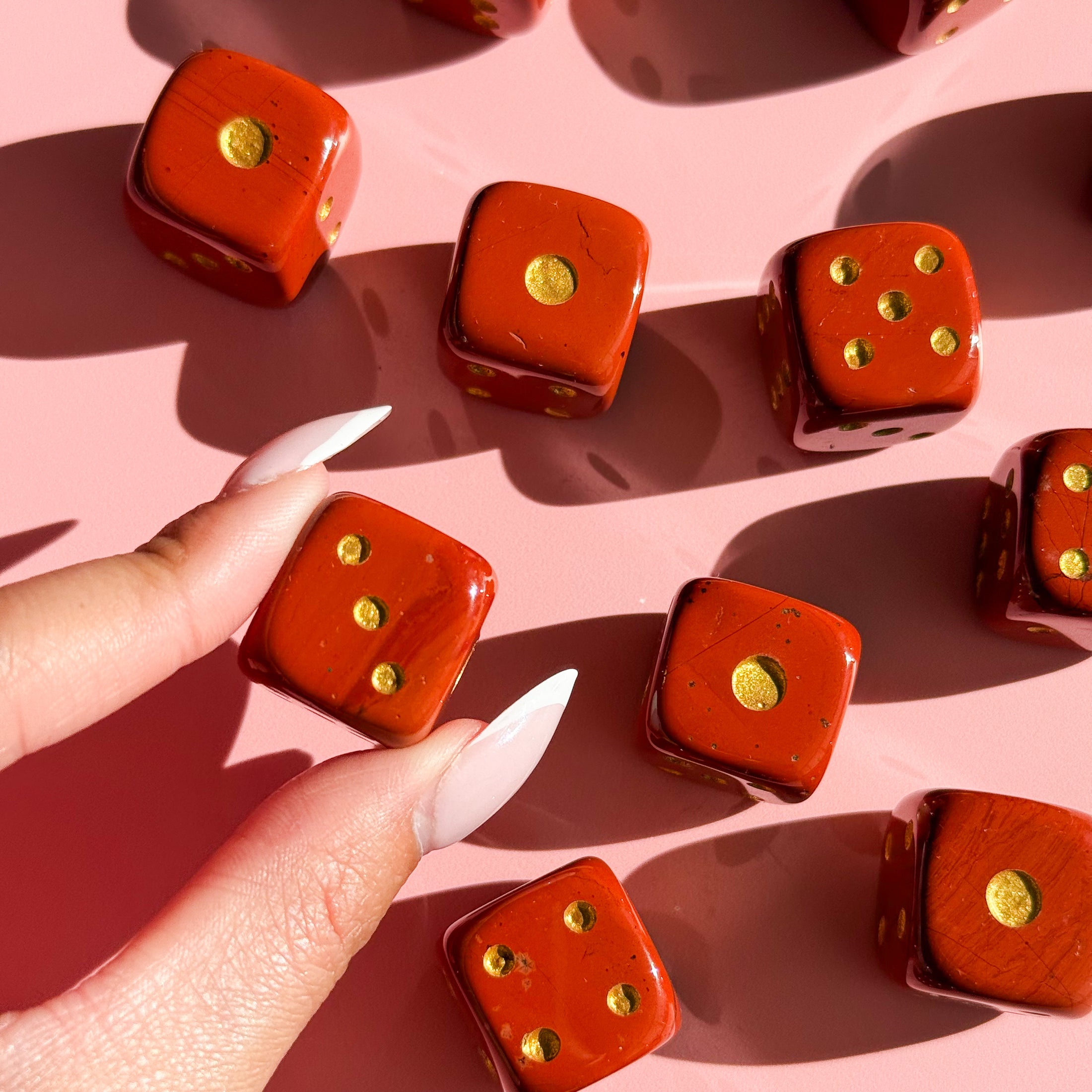 Red Jasper Dice Pair