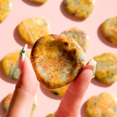 Crazy Lace Agate Heart Worry Stone