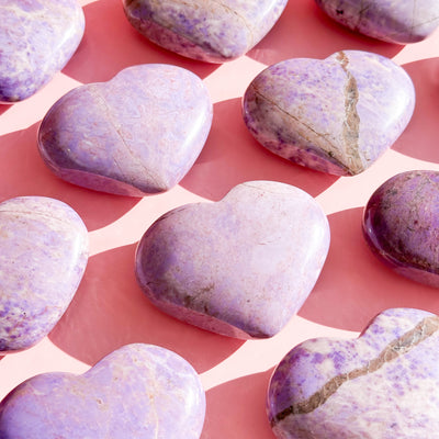 Purple Jade Standing Heart