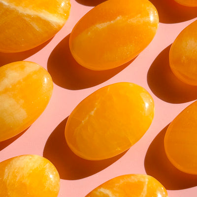 Orange Calcite Palmstone - SMALL