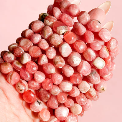 Rhodochrosite Tumbled Bead Bracelet