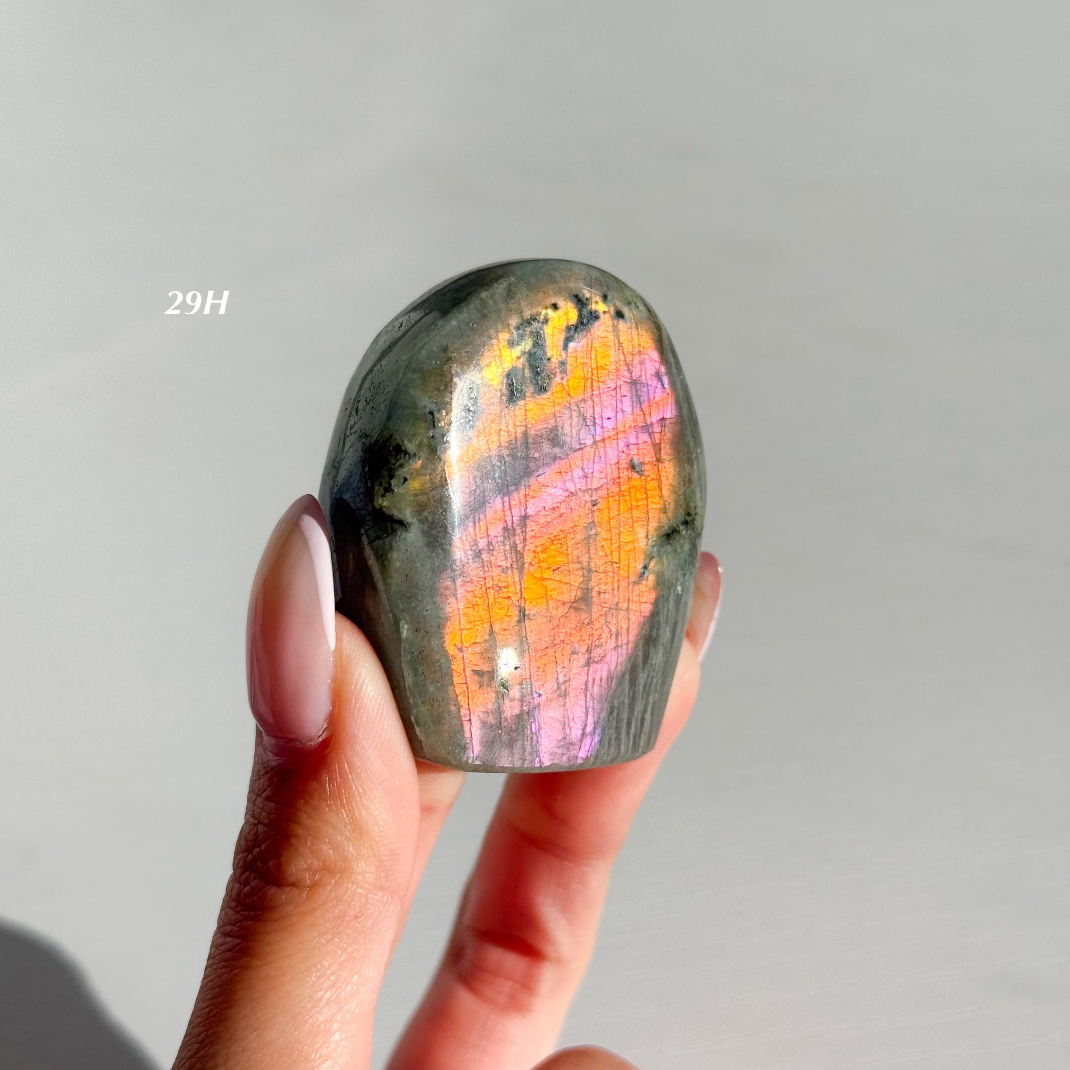 Labradorite Freeform - Orange / Pink Flash