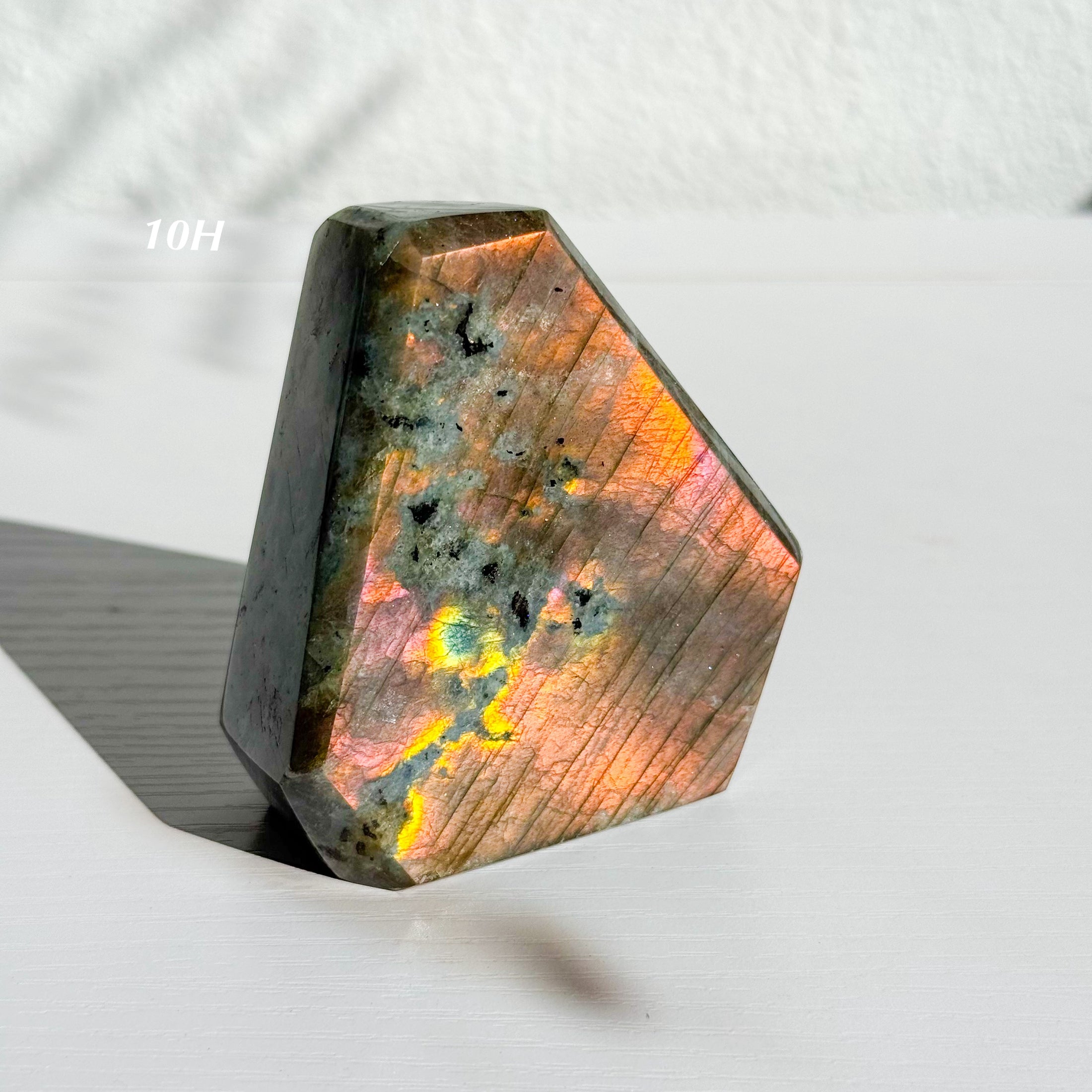 Labradorite Freeform - Orange / Pink Flash