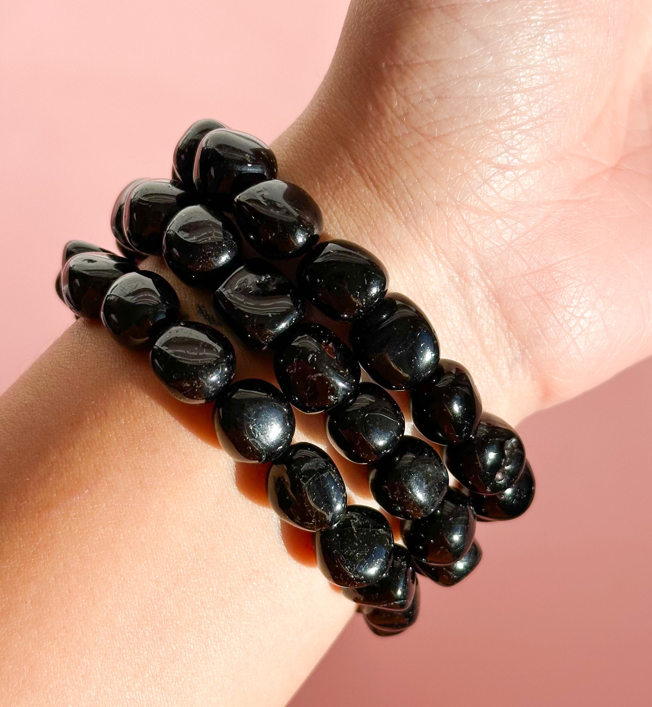 Black Tourmaline Tumbled Bracelet