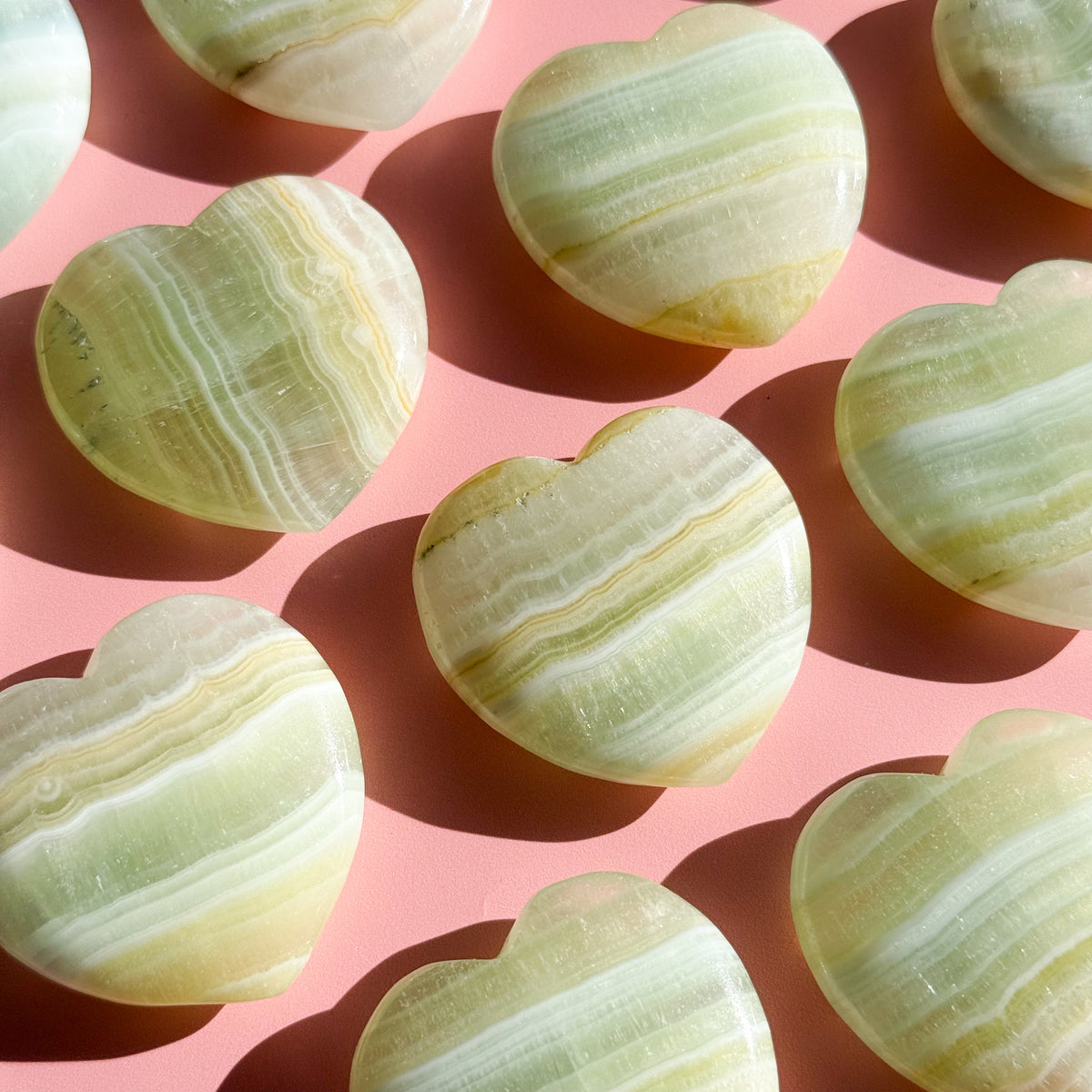 Pistachio Calcite Heart