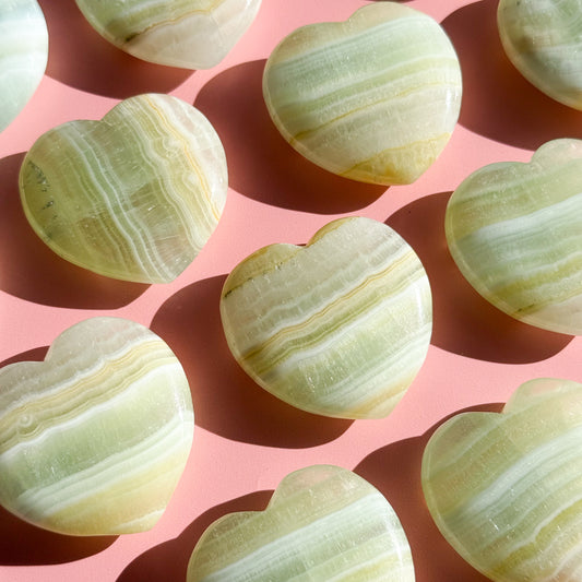 Pistachio Calcite Heart