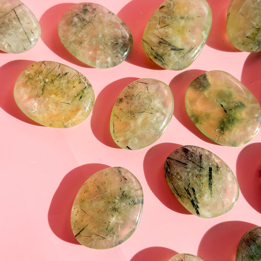 Prehnite with Epidote Flat Stone