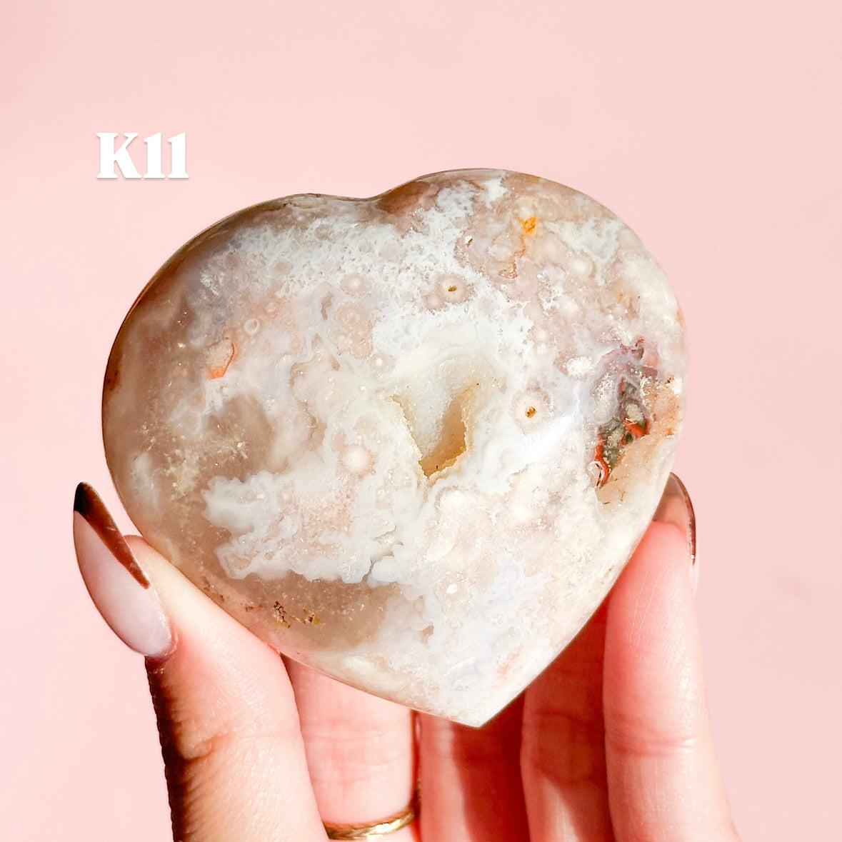 Flower Agate Heart
