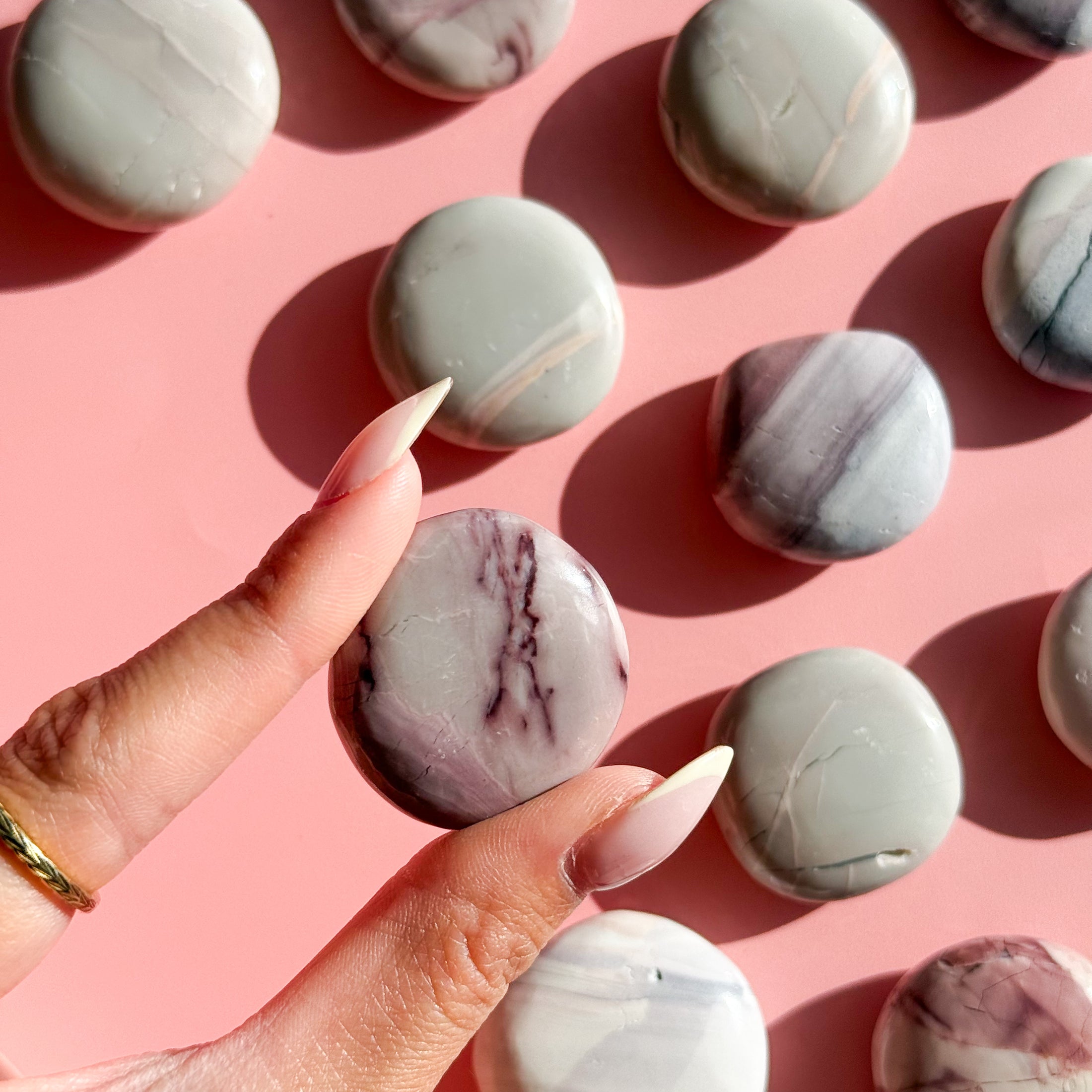Hyacinth Porcelain Jasper Mini Flat Tumble