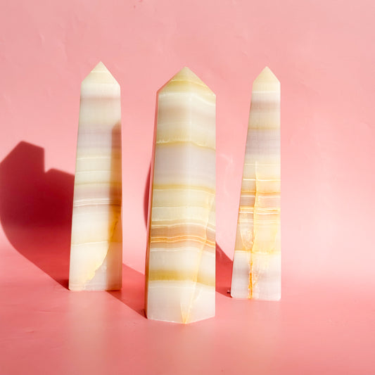 Watermelon Calcite Tower