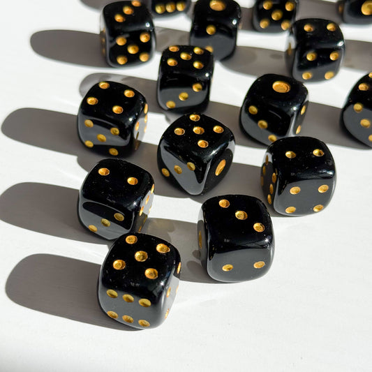 Black Obsidian Dice Pair