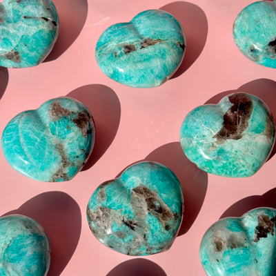 Amazonite Heart - with Natural Caves/Fractures