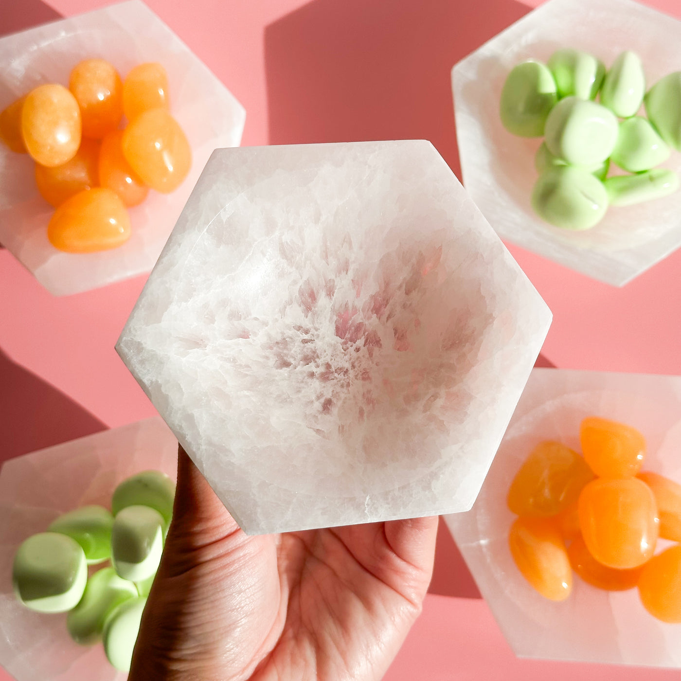 Hexagon Satin Spar Bowl
