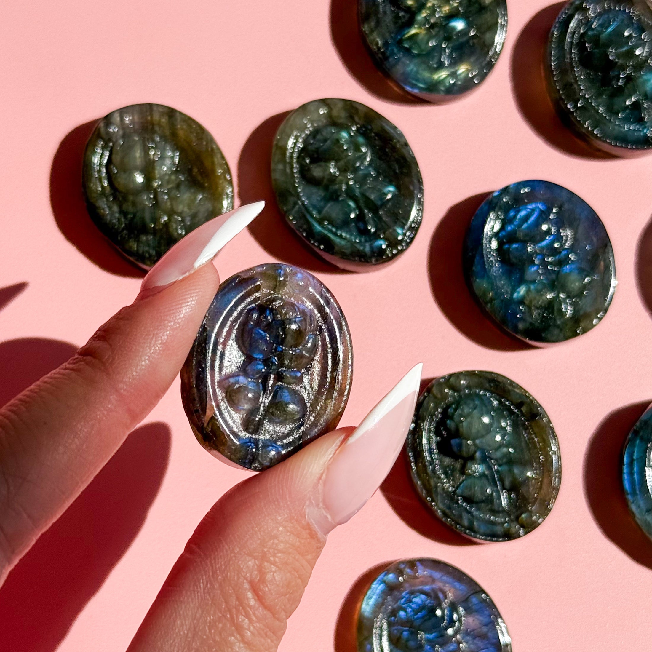 Labradorite Rose Silhoutte