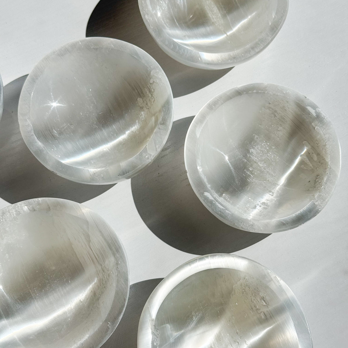 Satin Spar Selenite Round Bowl