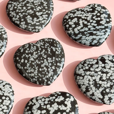 Snowflake Obsidian Heart