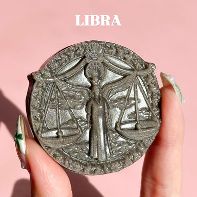 Silver Sheen Obsidian Zodiac Symbol