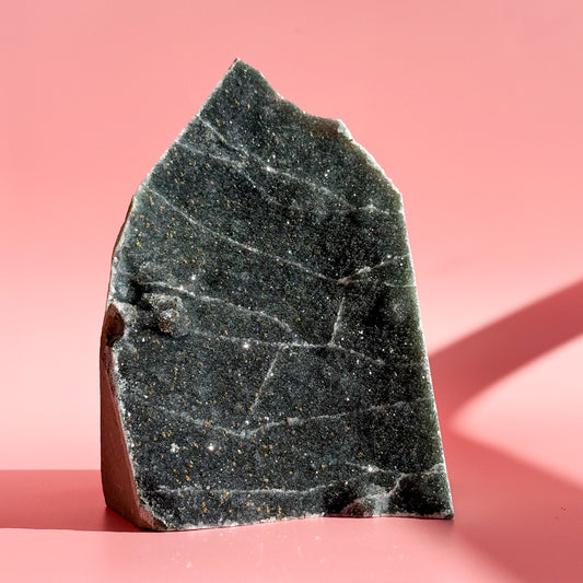 XL Druzy Black Amethyst Cut Base
