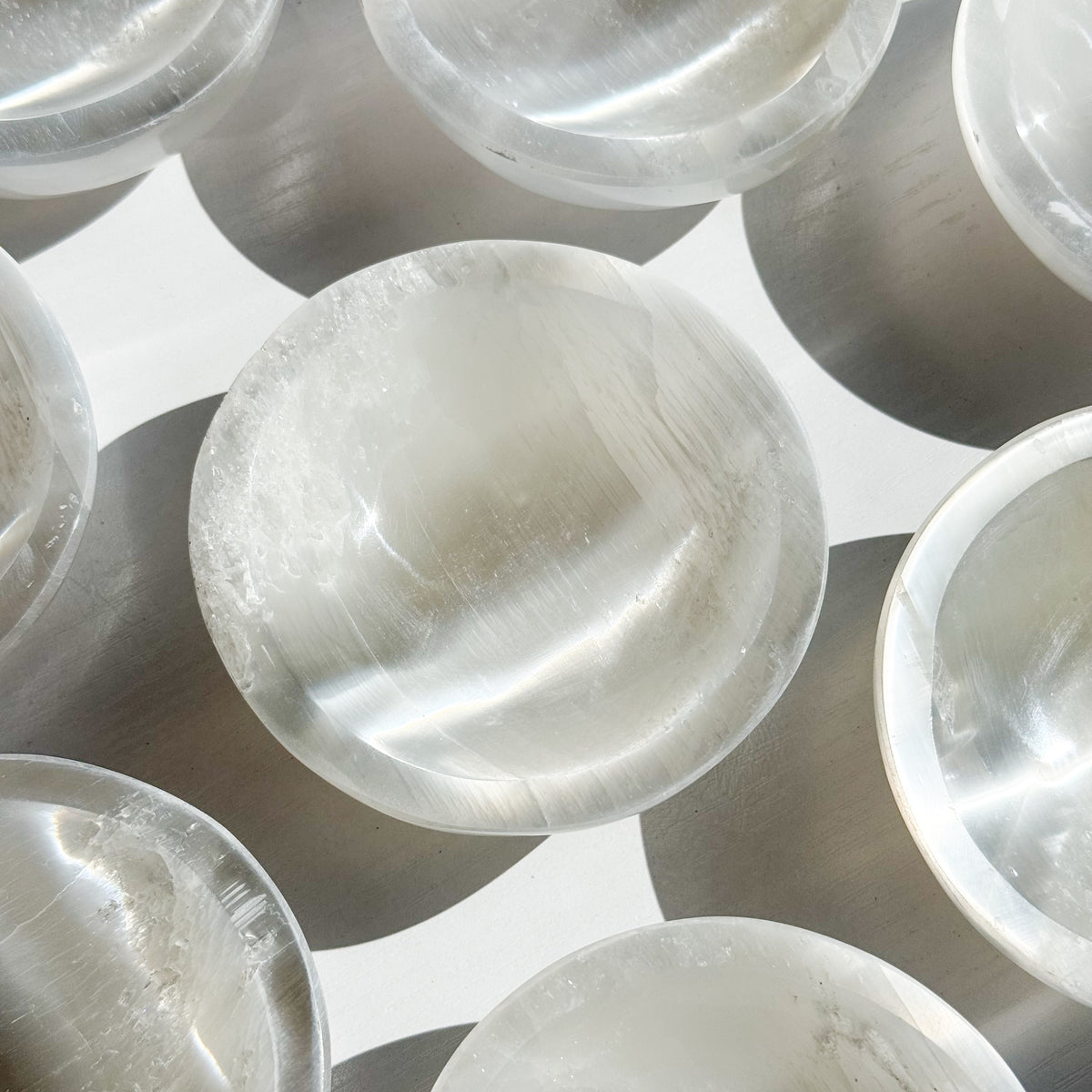 Satin Spar Selenite Round Bowl