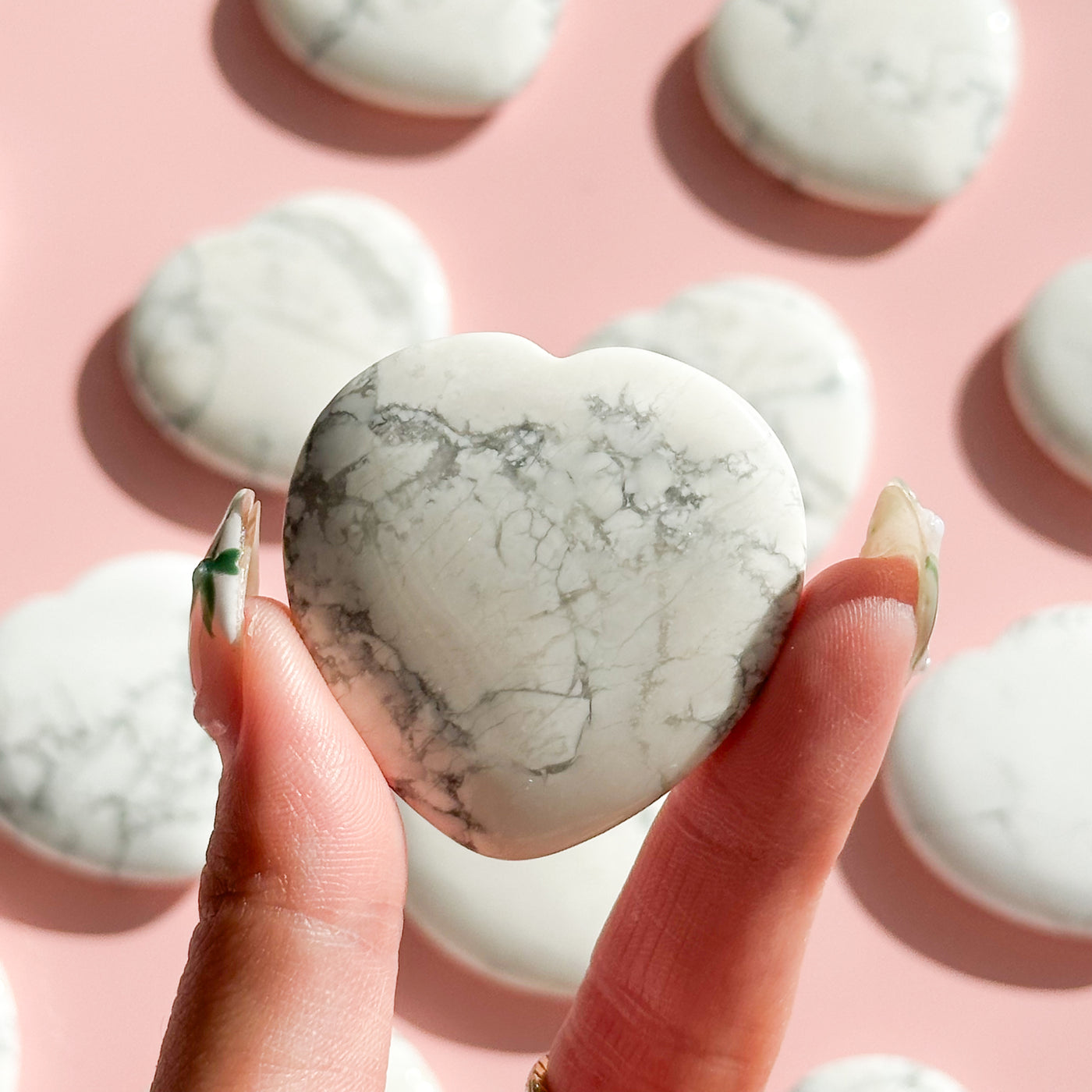Howlite Heart Worry Stone