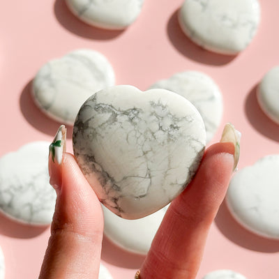 Howlite Heart Worry Stone