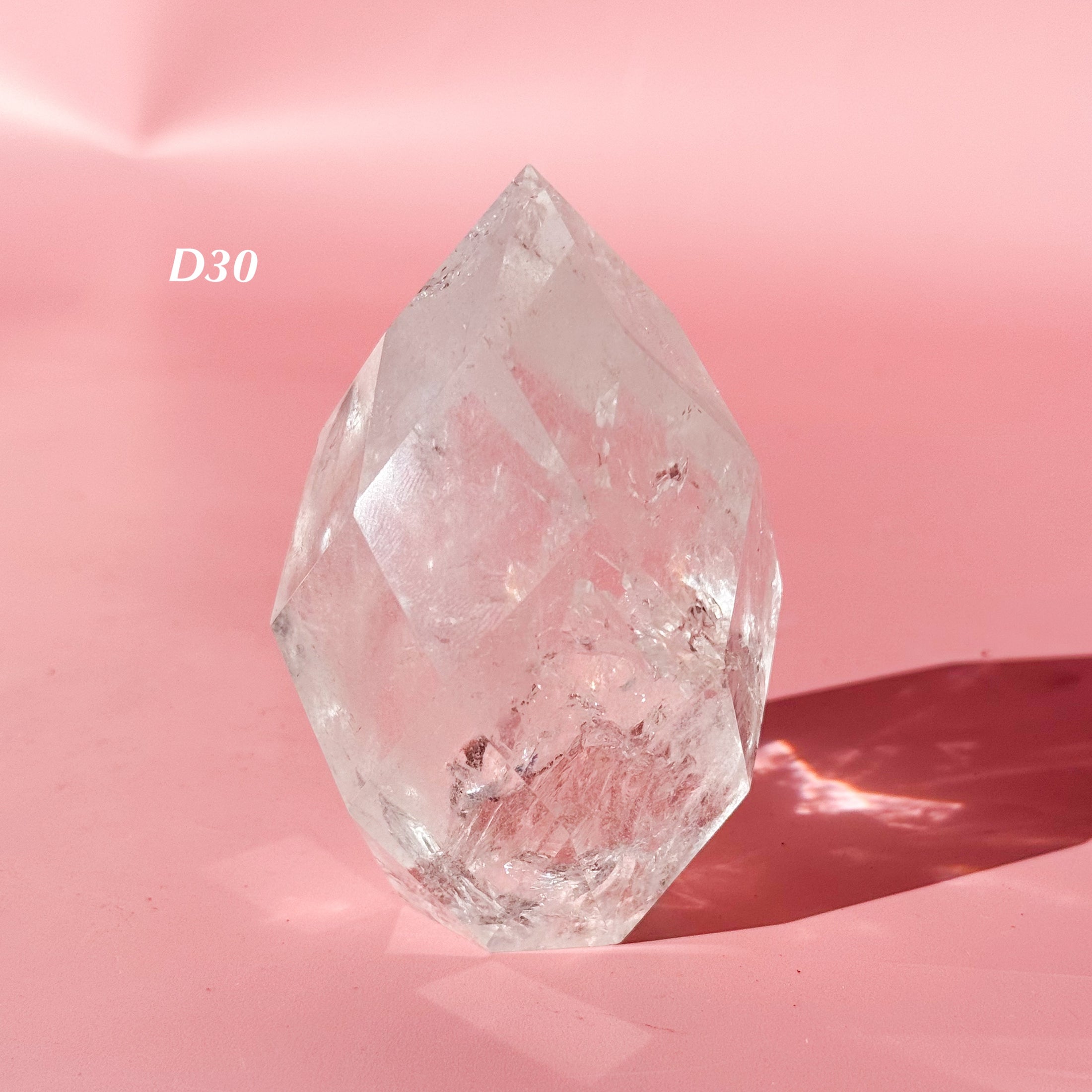 Clear Quartz Faceted Flame